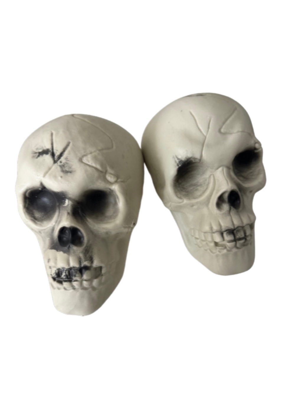 Plastic Neutral White Decorative Skull Pair – Home Decor